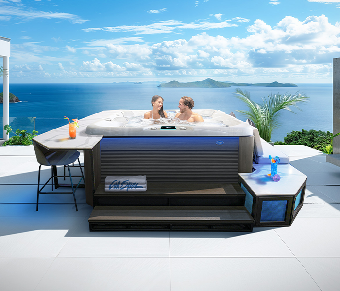 Calspas hot tub being used in a family setting - Hemet